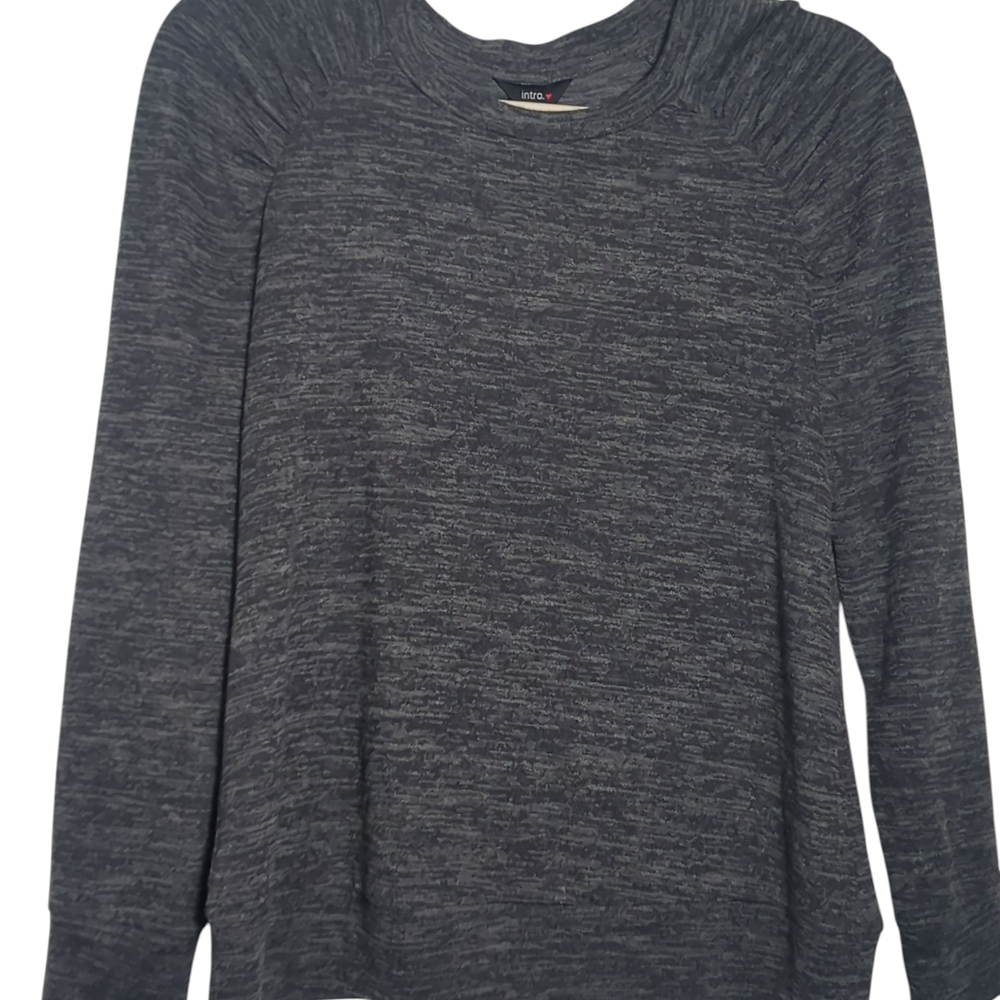 Intro. Charcoal Long Sleeve Casual Athlesure Top Small New With Tags